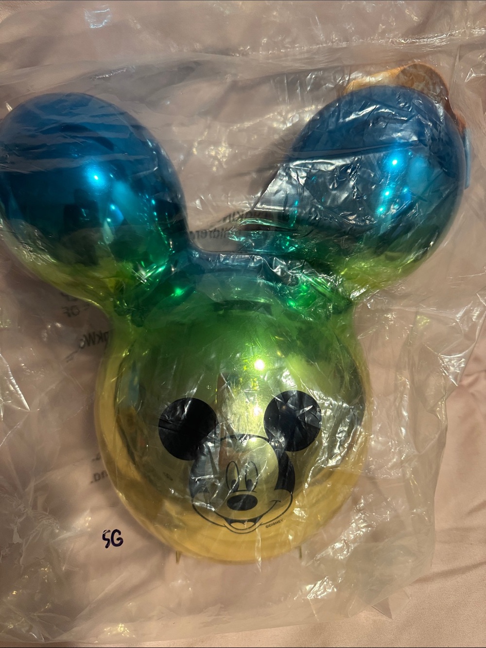 Disney Metallic Blue and Green Mickey Head Balloon popcorn bucket